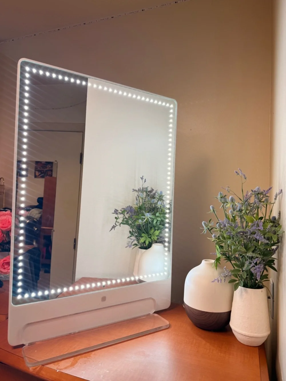 LED Lighted Vanity Mirror in White - Home Bath